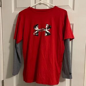 Under Armour Red and Gray Logo T-Shirt